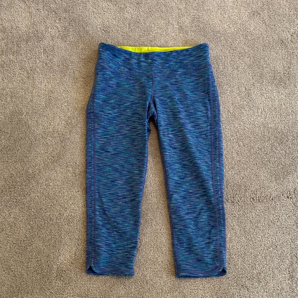 Lilly Pulitzer Vibrant Blue and Yellow Cropped Leggings